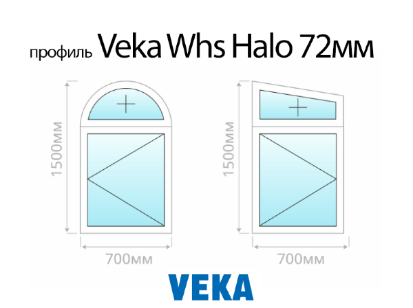 Veka Whs Halo 72мм нестандартное окно