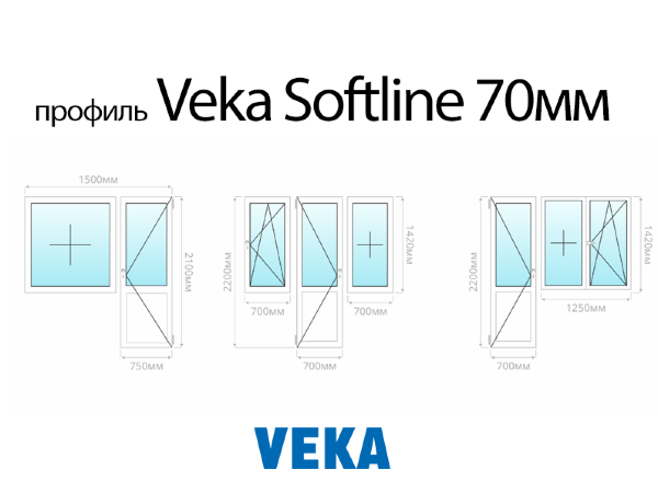 Veka Softline 70мм балконный блок