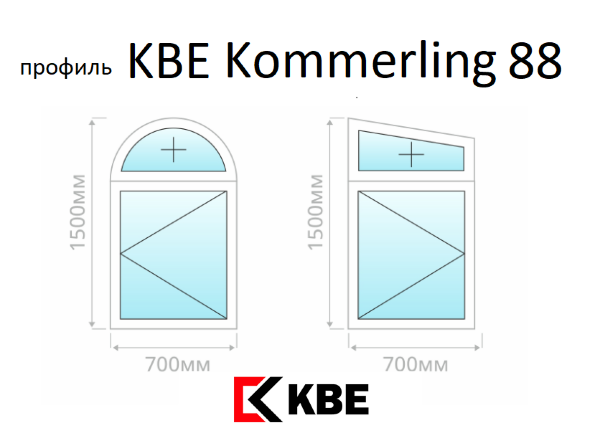 KBE Kommerling 88 нестандартное окно