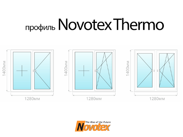 Novotex Thermo двухстворчатое пластиковое ПВХ окно